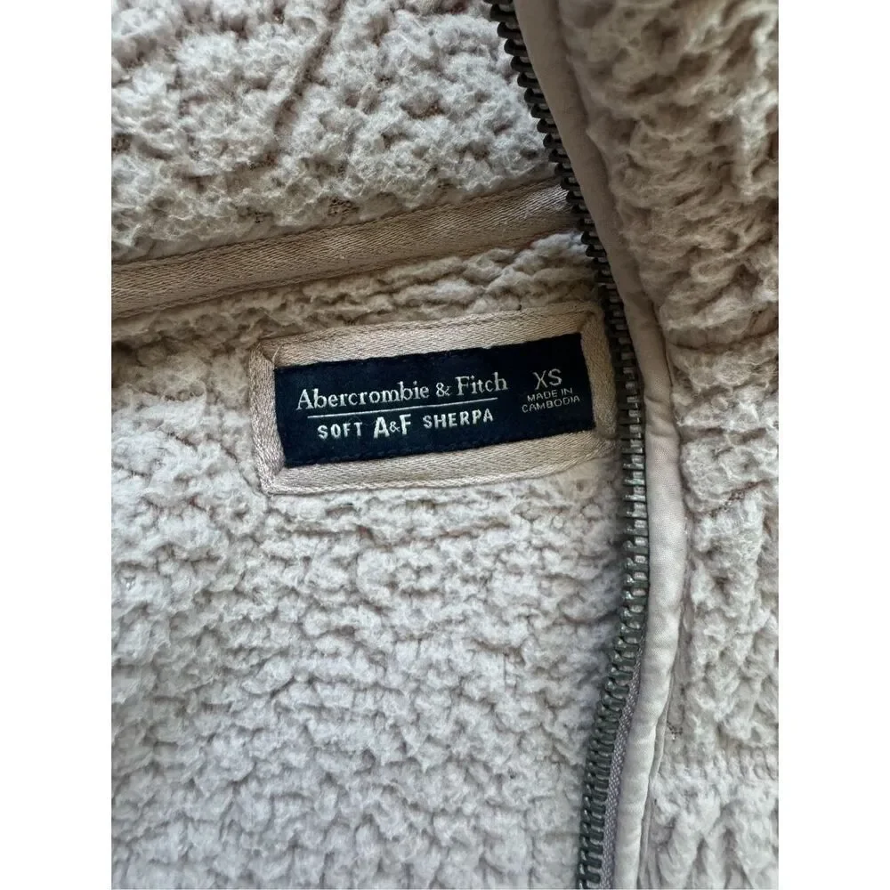 Abercrombie & Fitch XS Pink Sherpa Full Zip Jacket - Picture 4 of 5